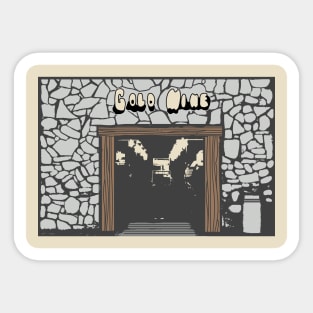 Gold Mine Video Arcade fan framed design Sticker